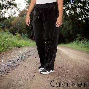 Calvin Klein Velvet Black Straight Leg Pants